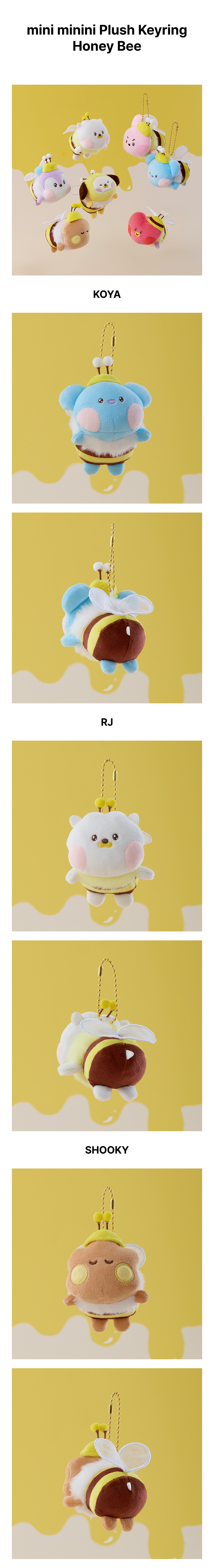 mini minini Plush Keyring Honey Bee 0 detail