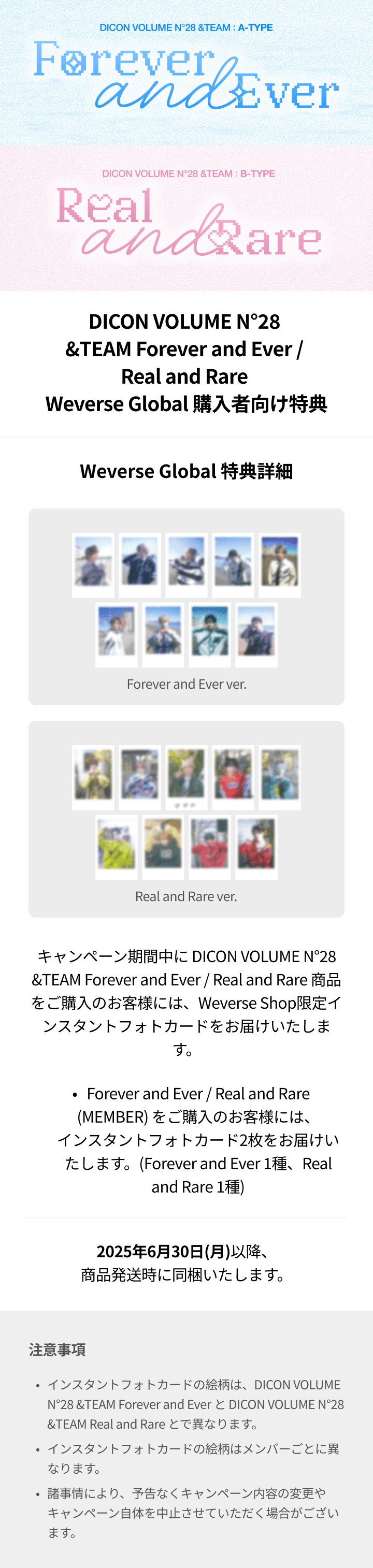 DICON VOLUME N°28 &TEAM Forever and Ever / Real and Rare (HARUA) 0 detail