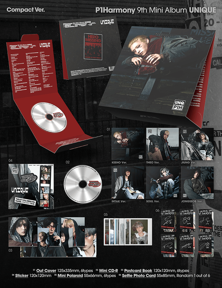 P1Harmony | 9th Mini Album [UNIQUE] (Compact Ver.) (Set)