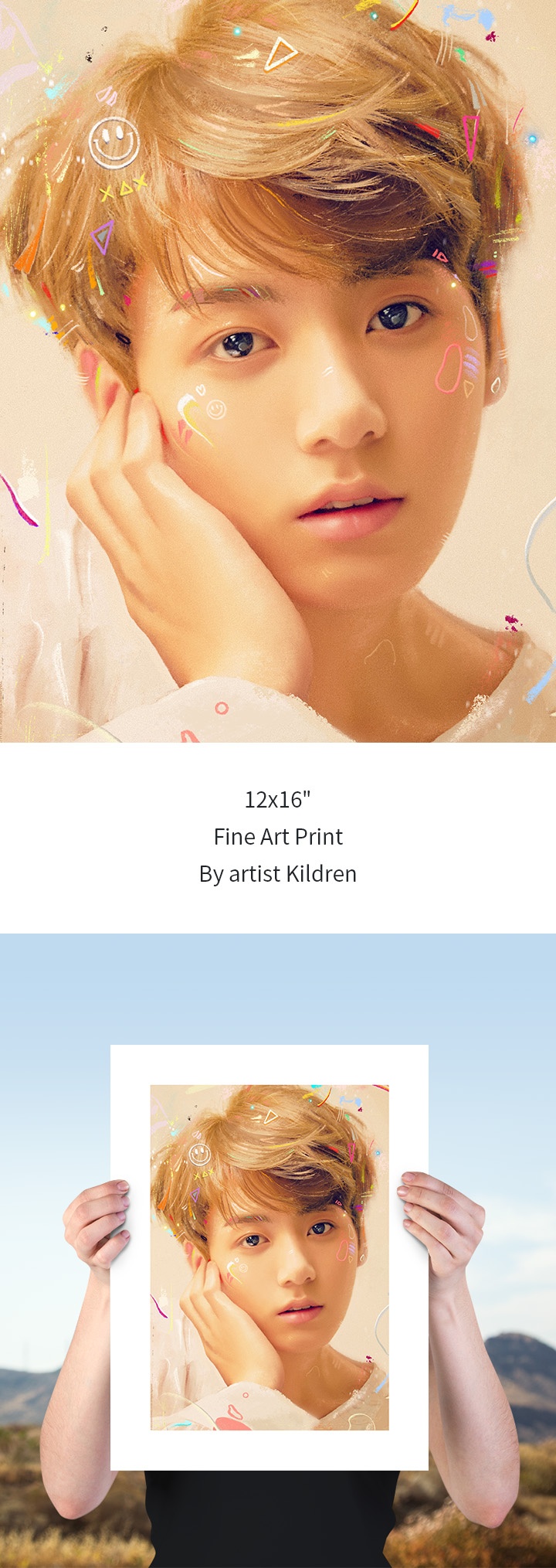 BTS Love Yourself Art Print (12x16 inch) JUNGKOOK 1 detail