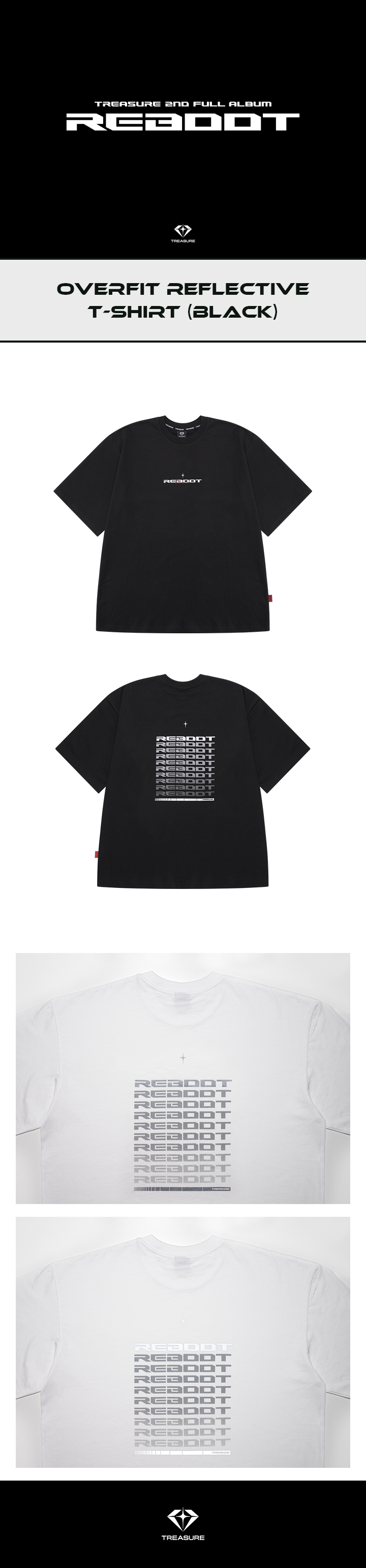 [REBOOT] TREASURE OVERFIT REFLECTIVE T-SHIRT_BLACK 0 detail