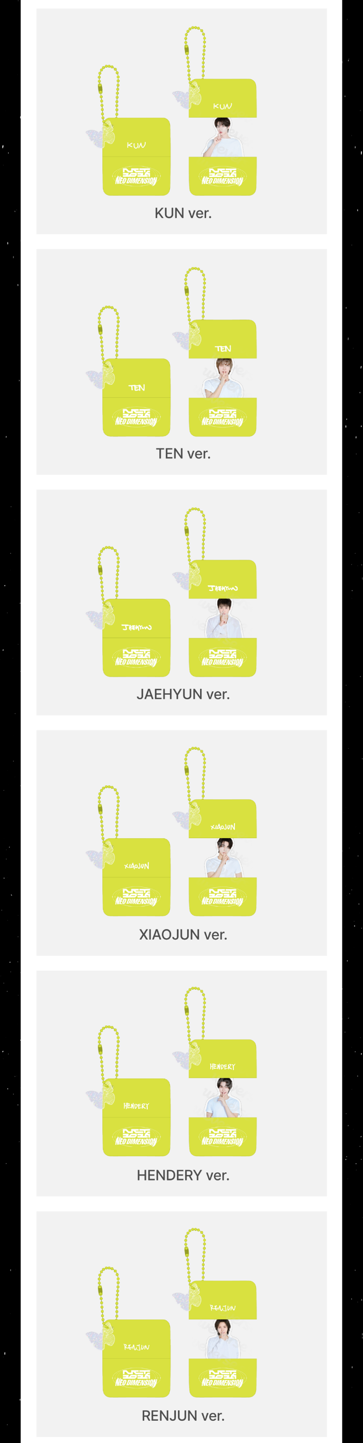 NCT 127 NEO DIMENSION Neo-core Hidden Key Ring