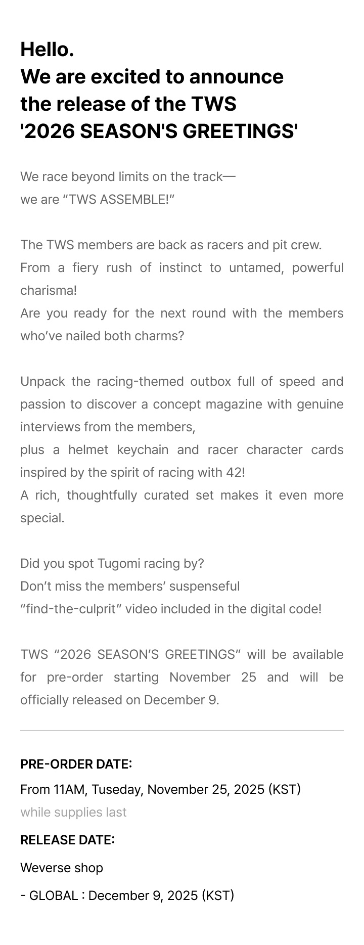 TWS 2026 SEASON'S GREETINGS 3 detail