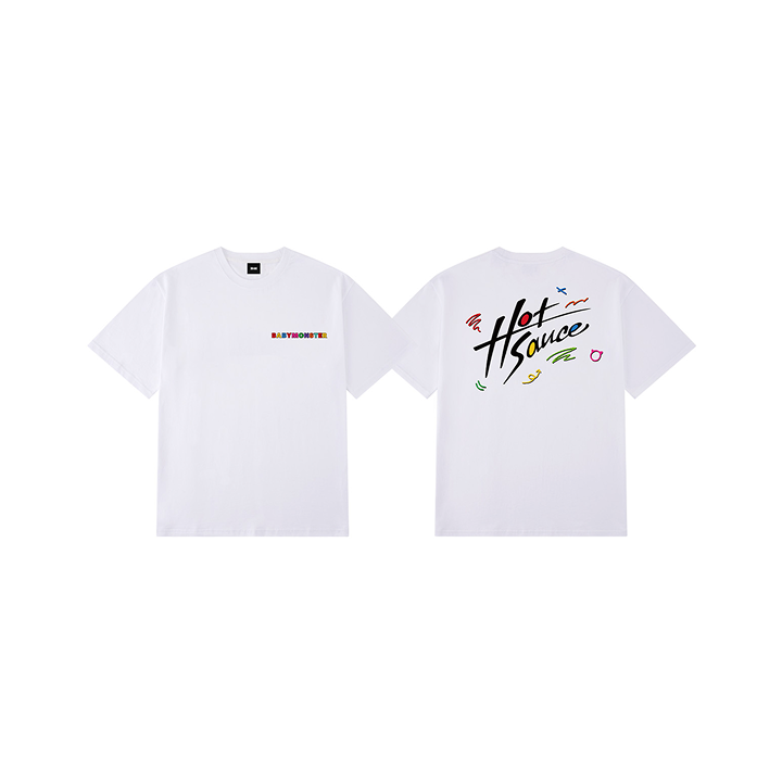 [HOTSAUCE] BABYMONSTER GRAPHIC T-SHIRT_WHITE