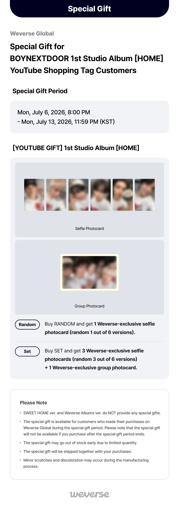 Weverse Global] Special Gift for BOYNEXTDOOR 1st Studio Album