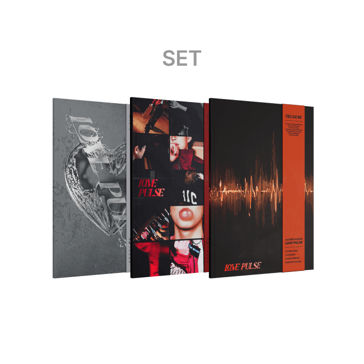 TREASURE 3rd MINI ALBUM [LOVE PULSE] METAL & STREET & ROCKCHIC VER. (Set)