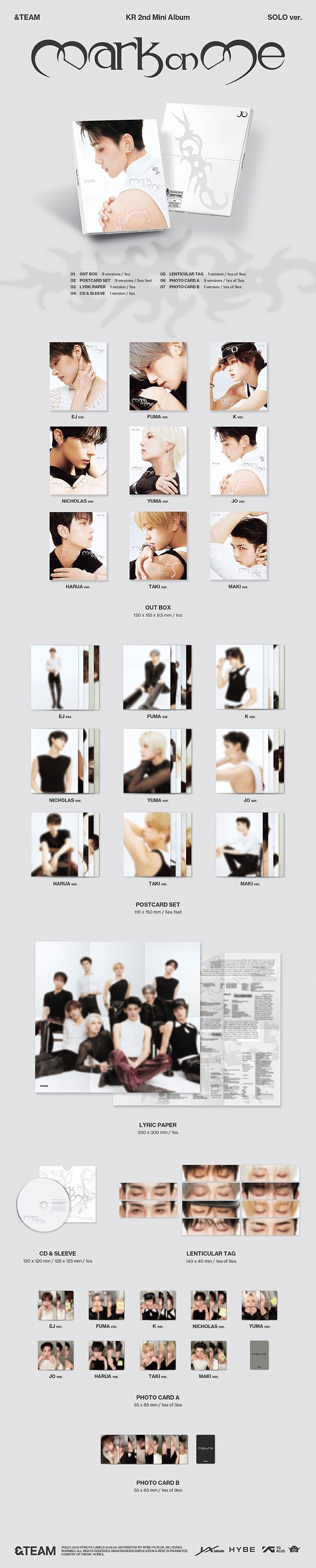 [LUCKY DRAW] KR 2nd Mini Album 'Mark on Me' - SOLO ver. (Random) 1 detail