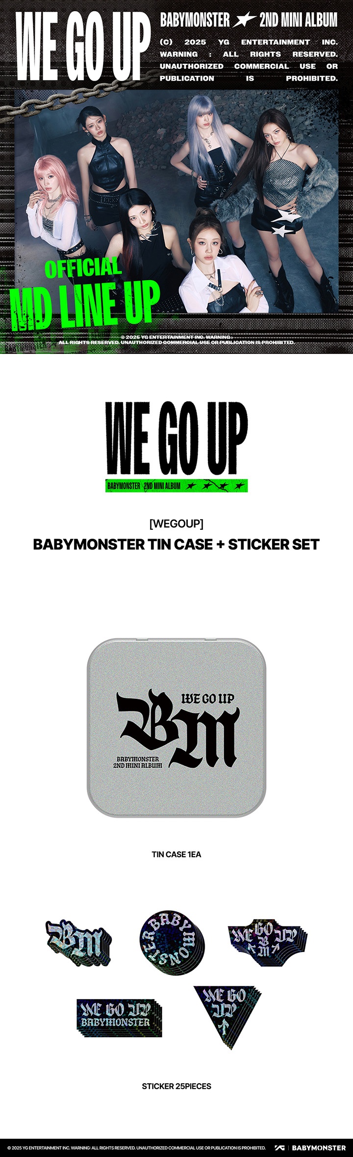 [WEGOUP] BABYMONSTER TIN CASE + STICKER SET 0 detail