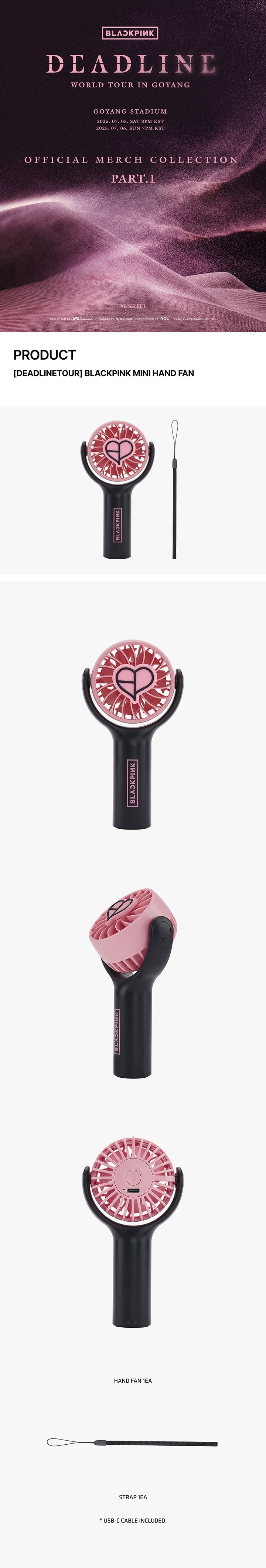 [DEADLINETOUR] BLACKPINK MINI HAND FAN 0 detail