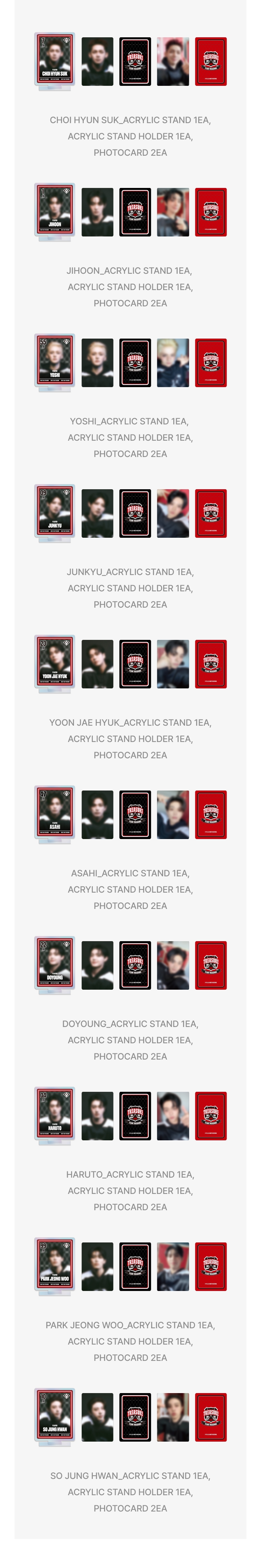 [TEAMTREASURE] TREASURE PROFILE PHOTO SET 1 detail