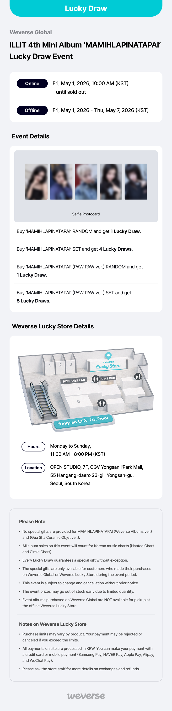 Weverse Global] ILLIT 4th Mini Album 'MAMIHLAPINATAPAI' Lucky Draw