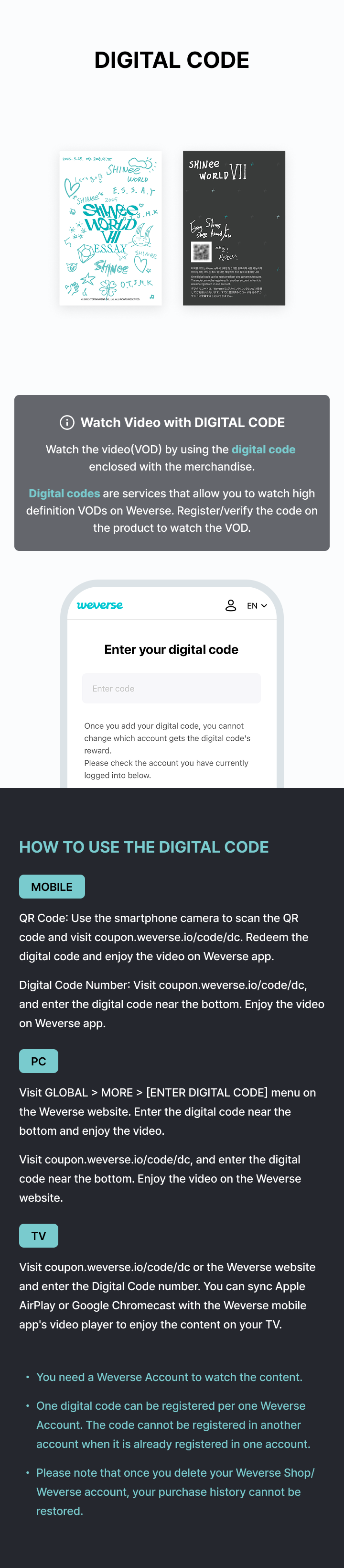 SHINee World 7 [E.S.S.A.Y] DIGITAL CODE 3 detail