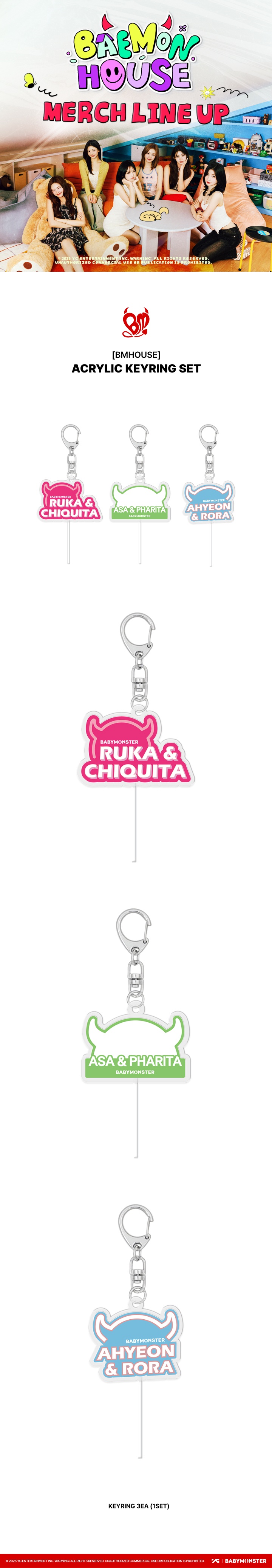 [BMHOUSE] BABYMONSTER ACRYLIC KEYRING SET 0 detail