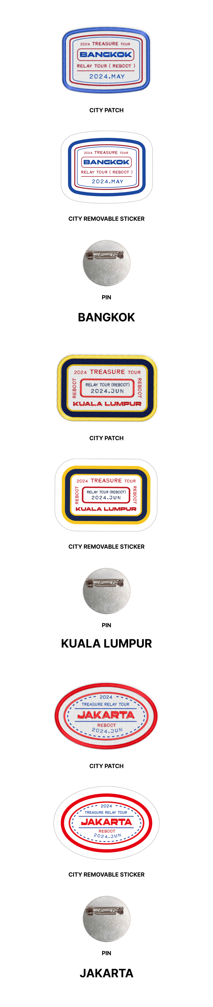 [REBOOTTOUR] TREASURE PATCH SET_CITY 2 detail