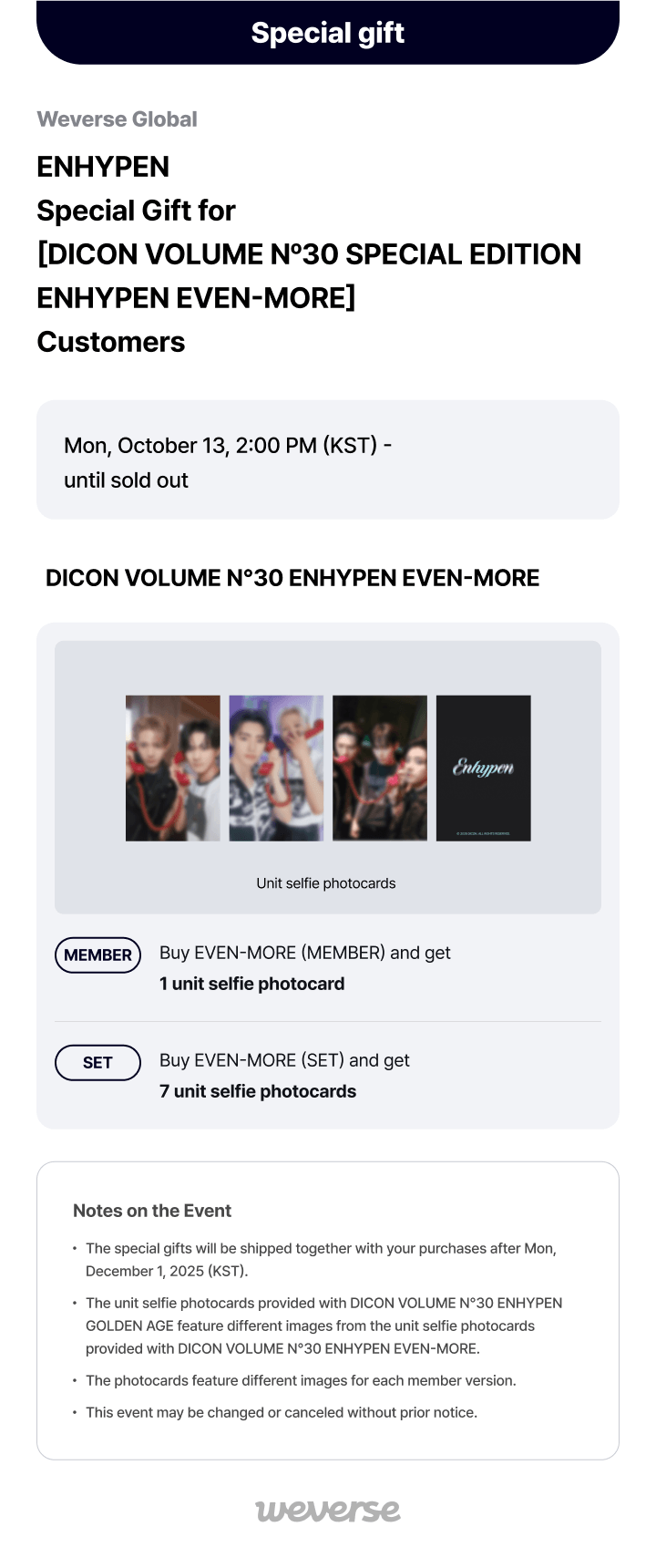 DICON VOLUME N°30 ENHYPEN EVEN-MORE (SUNOO) 0 detail