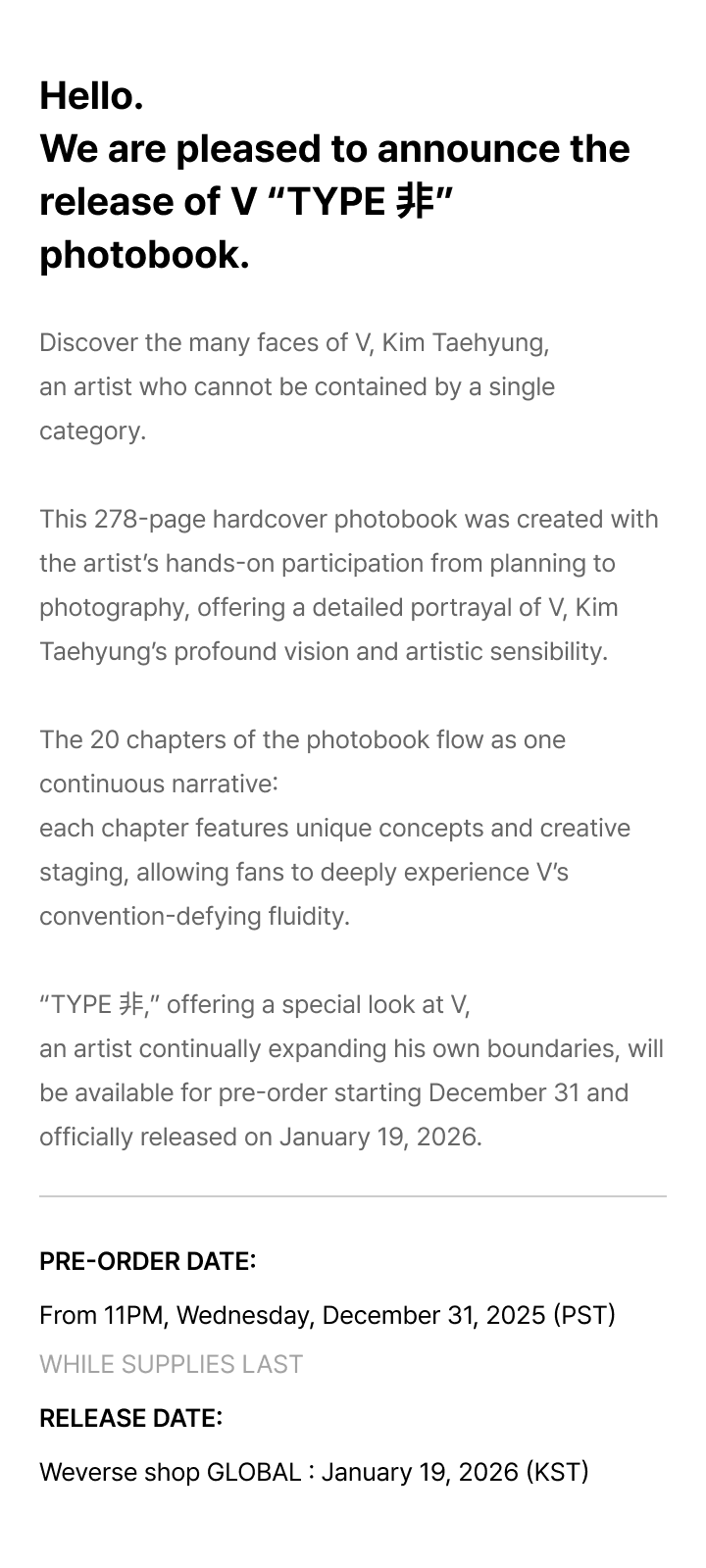 V 'TYPE 非' SET 1 detalle