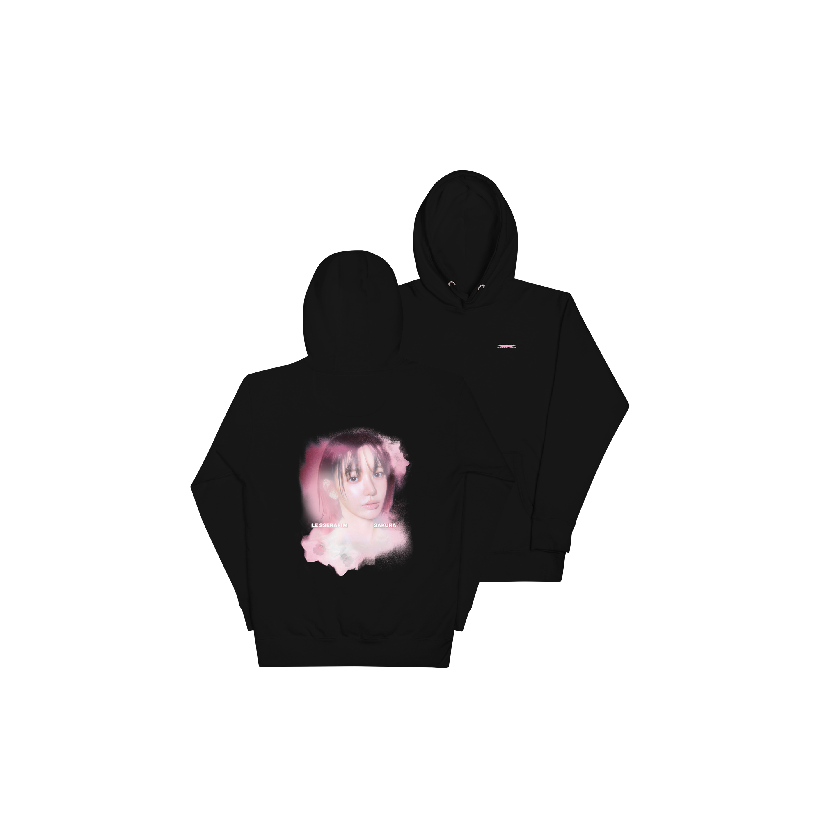 LE SSERAFIM | [SAKURA] Flower Portrait Hoodie (Black)