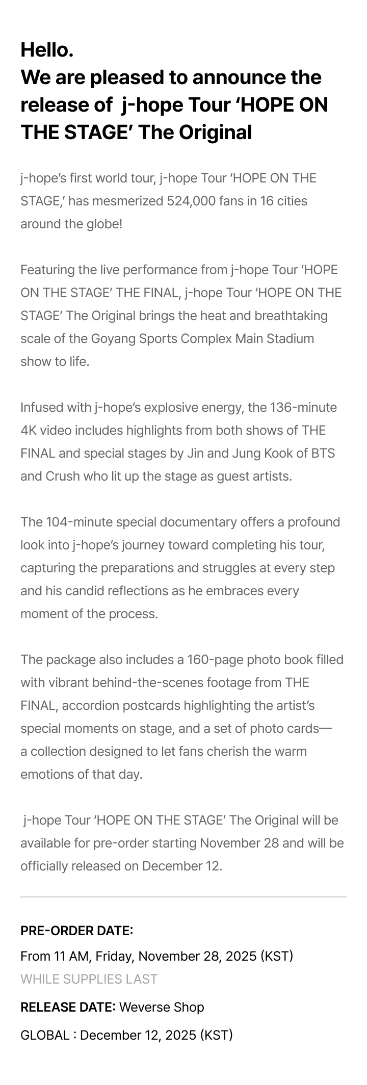 j-hope Tour ‘HOPE ON THE STAGE’ The Original 2 detail