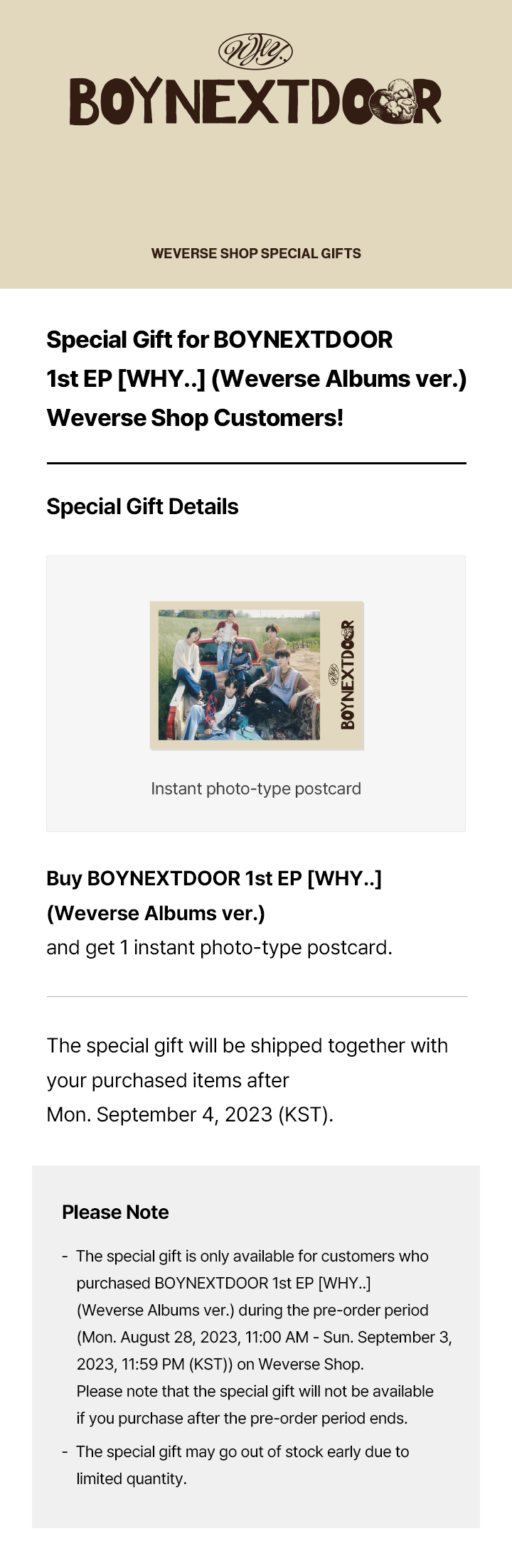 Special Gift for BOYNEXTDOOR 1st EP [WHY..] (Weverse Albums ver