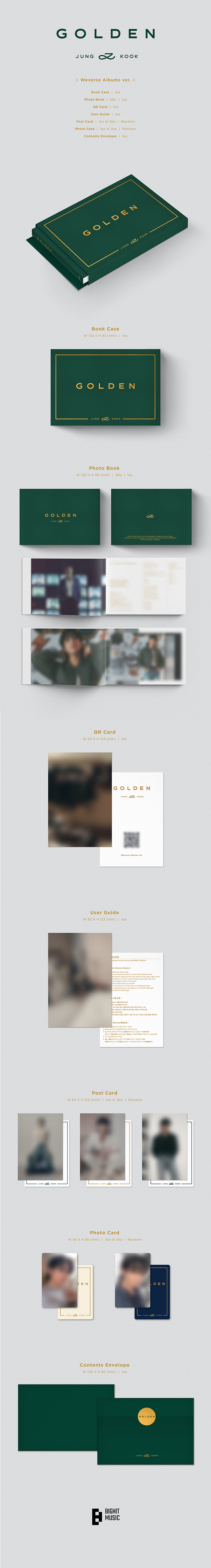 【中国直邮】 Jung Kook (BTS) 'GOLDEN' (Weverse Albums ver.) 0 detail