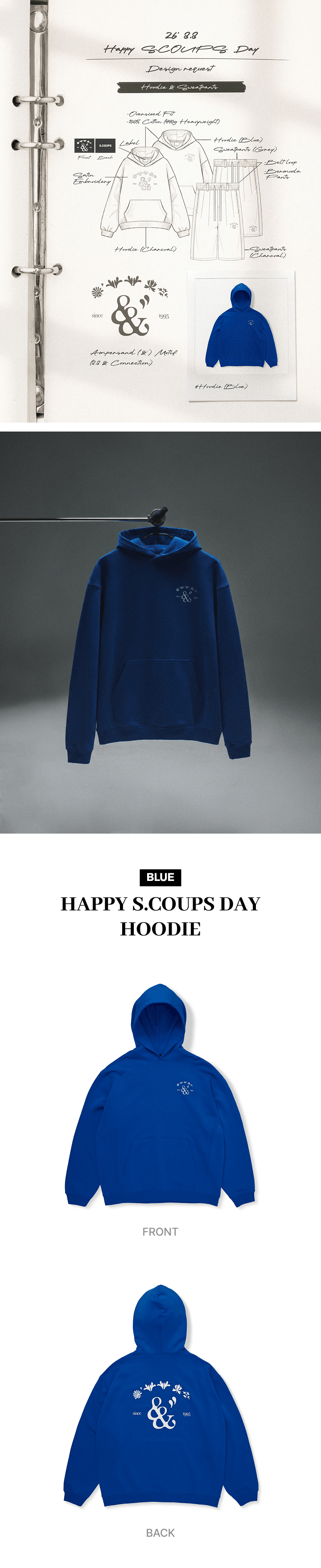 HAPPY S.COUPS DAY HOODIE (BLUE) 0 detail