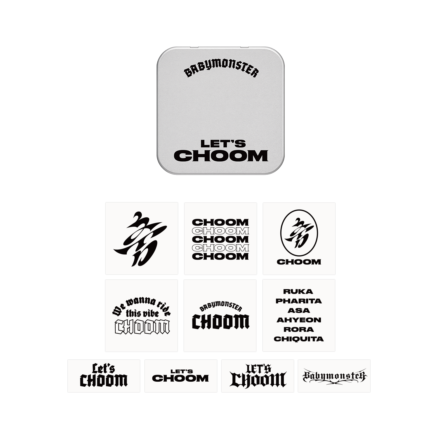 [CHOOM] BABYMONSTER TIN CASE + TATTOO STICKER SET