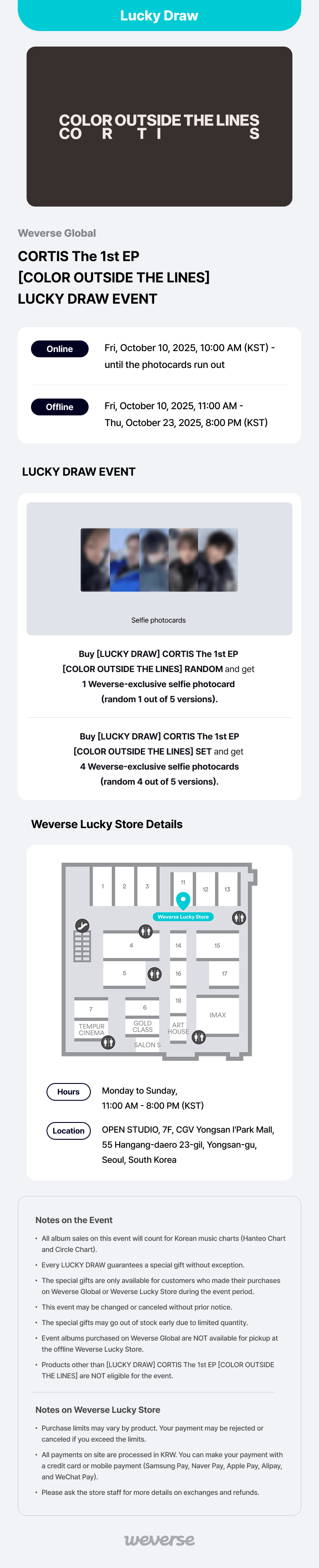 [LUCKY DRAW] The 1st EP [COLOR OUTSIDE THE LINES] (Random) 0 detail