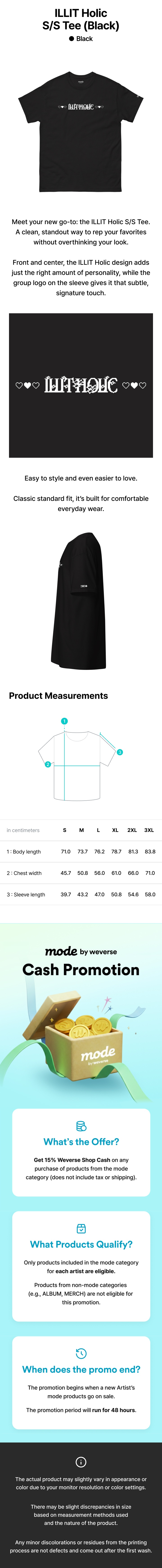 ILLIT Holic S/S Tee (Black) 0 detail