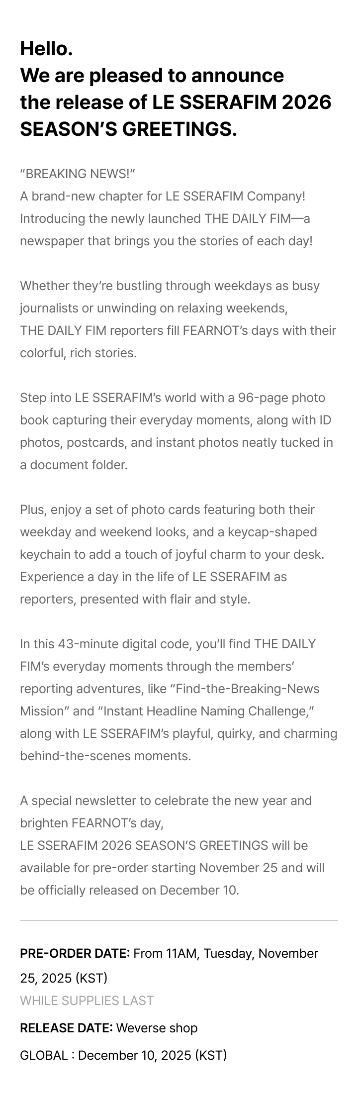 LE SSERAFIM 2026 SEASON’S GREETINGS 3 detail