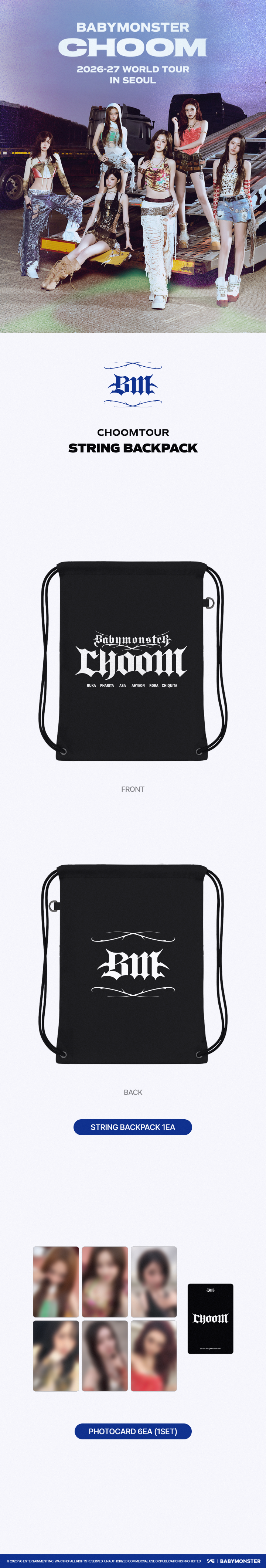 [CHOOMTOUR] BABYMONSTER STRING BACKPACK 1 detail