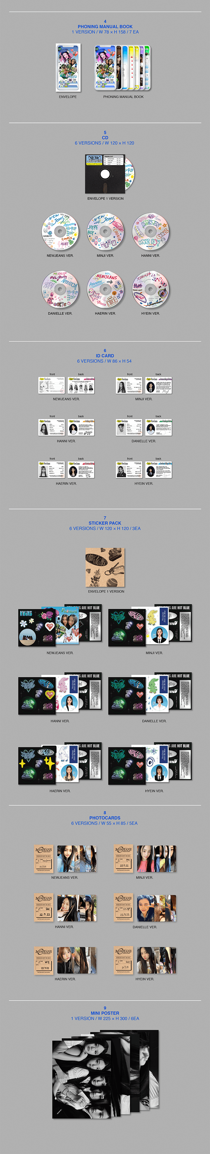 [PICK UP] NewJeans 1st EP 'New Jeans' Bluebook ver. (Set) 2 detail