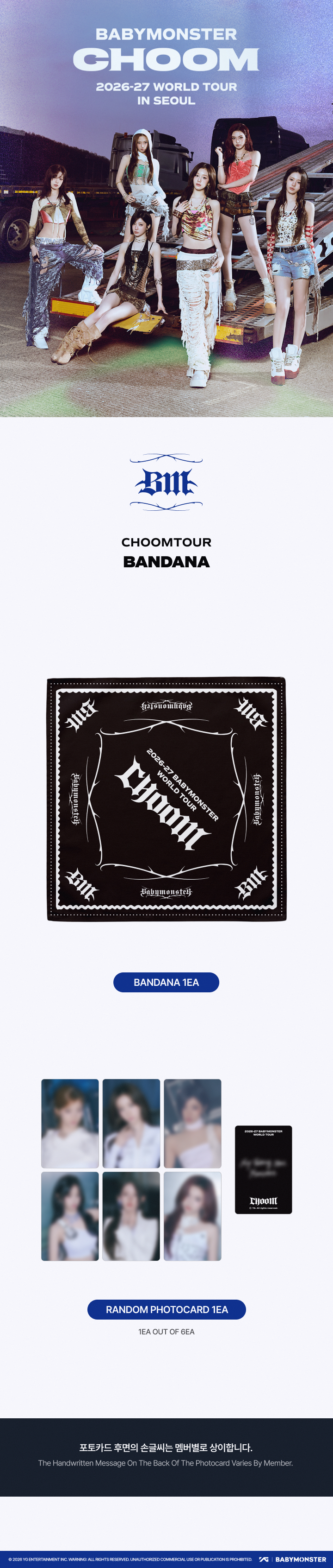 [CHOOMTOUR] BABYMONSTER BANDANA 1 detail