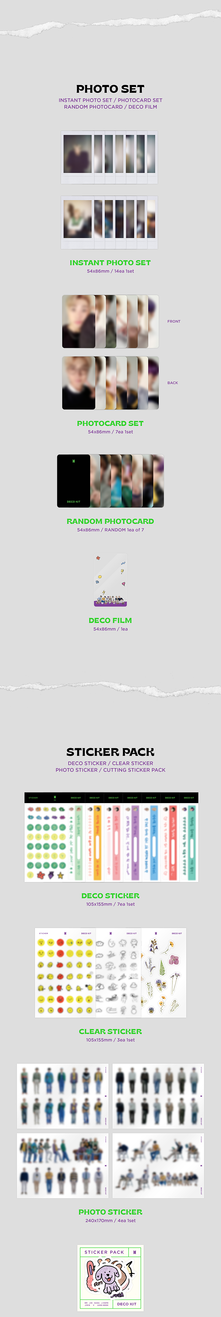 BTS 2022 Deco Kit Instant Photocard Set Official Photo Card+