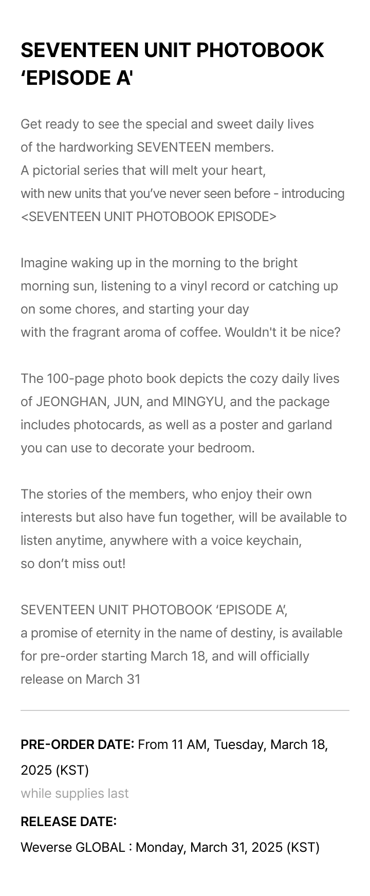 SEVENTEEN UNIT PHOTOBOOK ‘EPISODE A,B' SET 5 detail