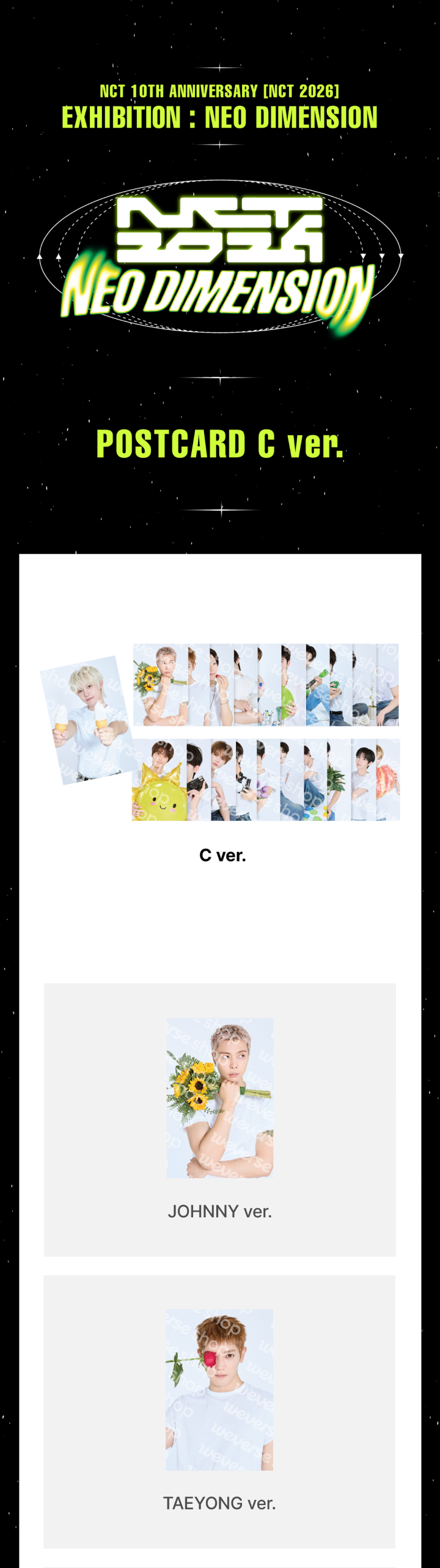 NCT 127 NEO DIMENSION Postcard (C Ver)