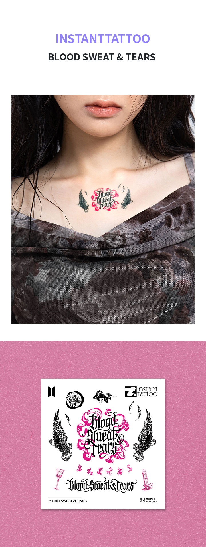[instant tattoo] Blood Sweat &Tears 2 detail