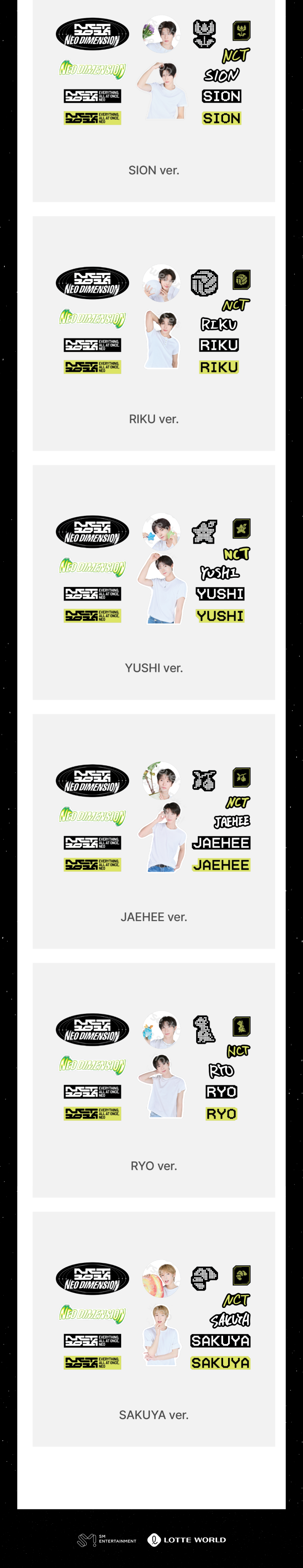 NCT 127 NEO DIMENSION Big Removable Sticker Set