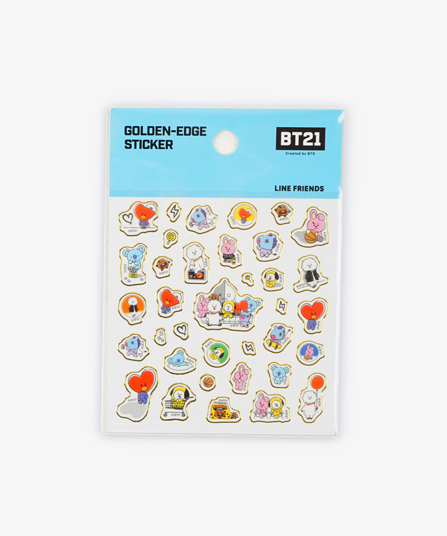 BTS | Golden-Edge Sticker_Blue