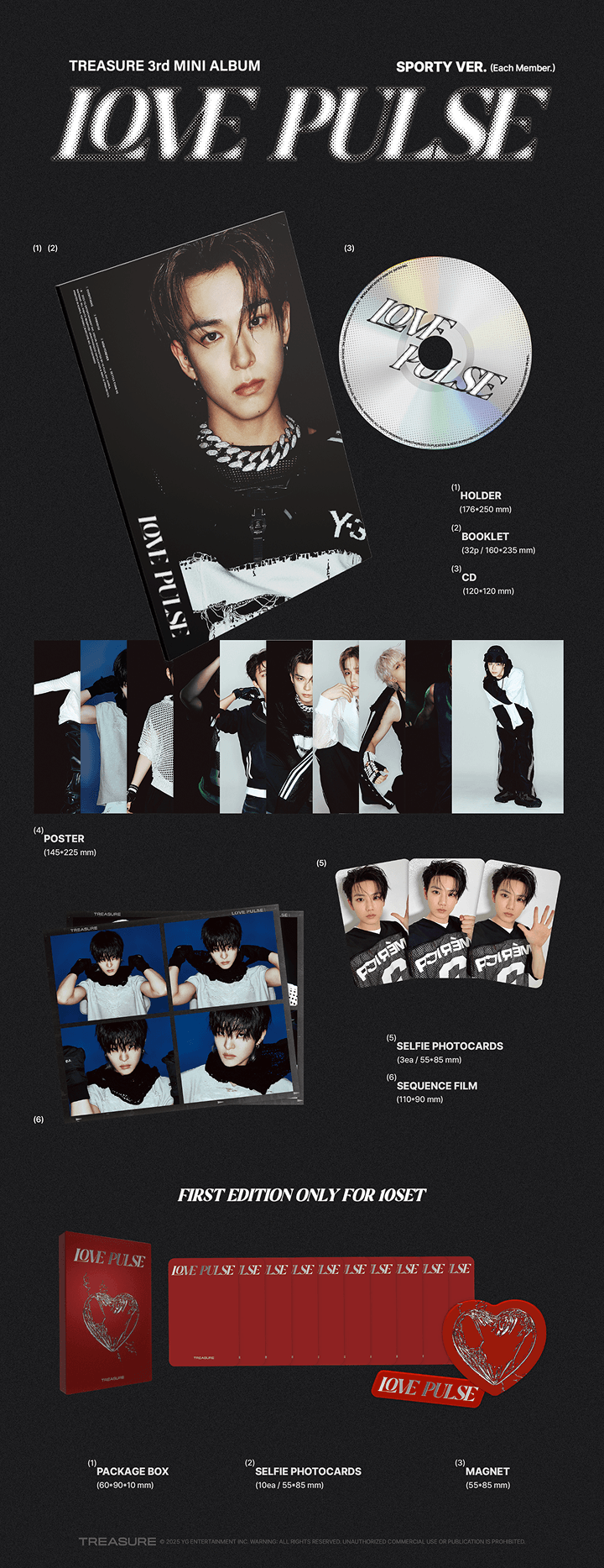 [2025 TIMA LIVE] TREASURE 3rd MINI ALBUM [LOVE PULSE] SPORTY VER. (Option) 1 detail