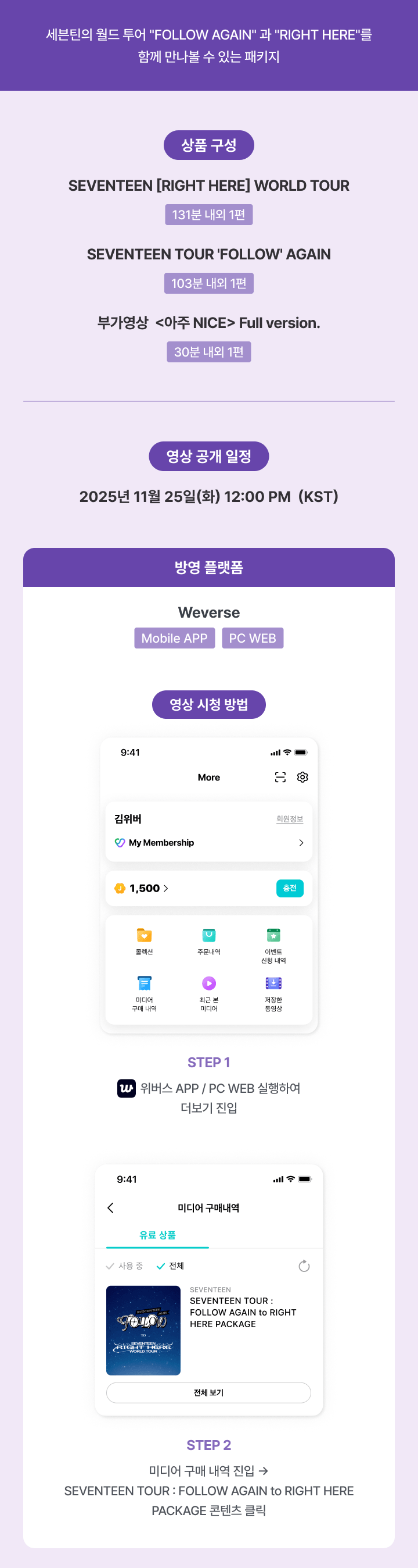  SEVENTEEN TOUR : FOLLOW AGAIN to RIGHT HERE PACKAGE 1 detail