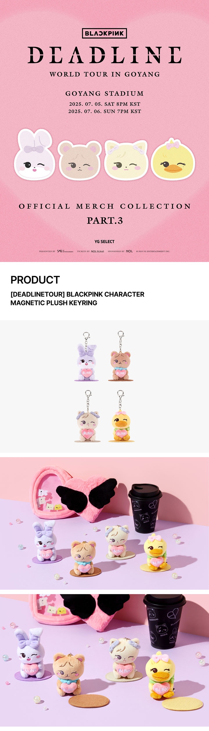 [DEADLINETOUR] BLACKPINK CHARACTER MAGNETIC PLUSH KEYRING 0 detail