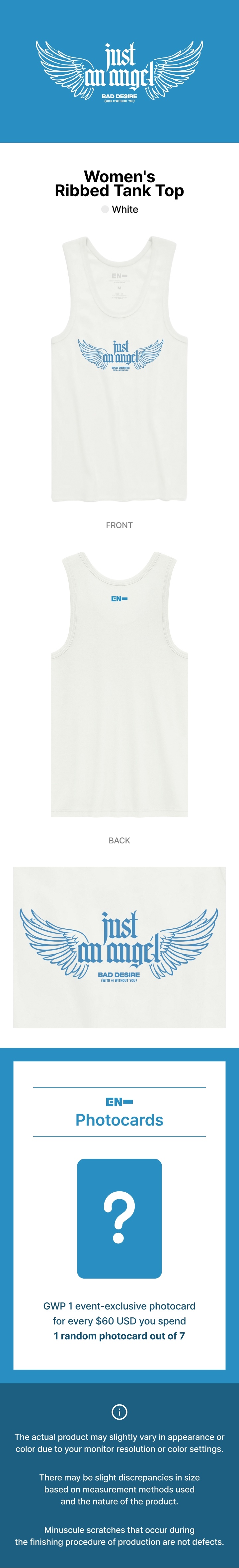 Women's Ribbed Tank Top (White) 0 detail