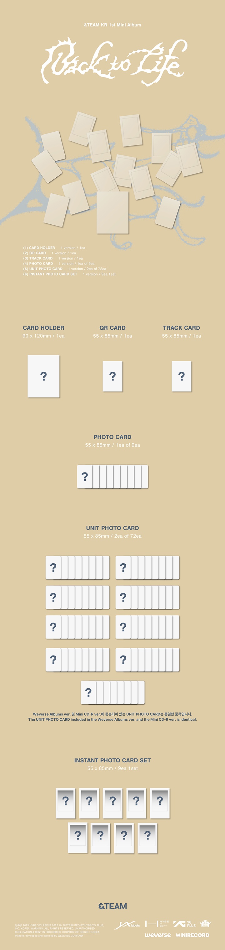KR 1st Mini Album 'Back to Life' Photocard Box (Weverse Albums ver.) 1 detail