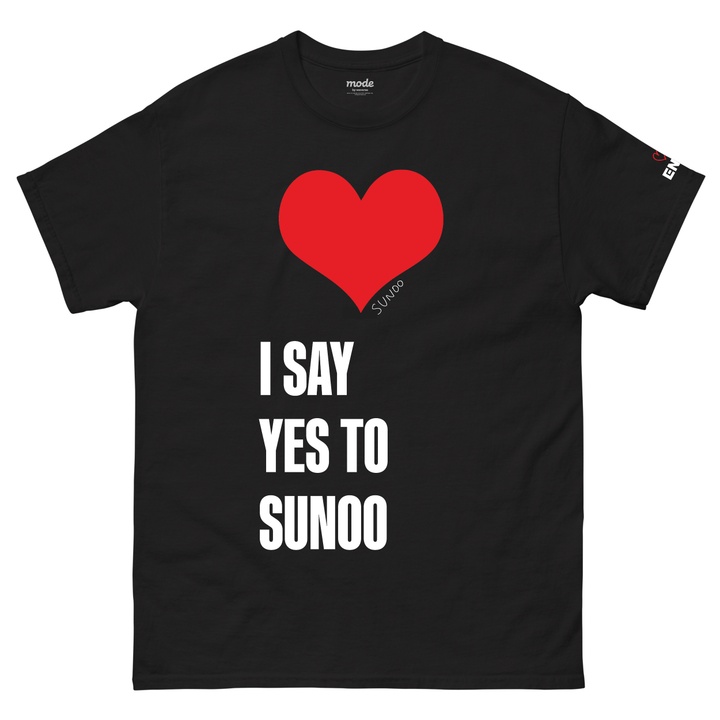 [SUNOO]  I SAY YES S/S Tee (Black)