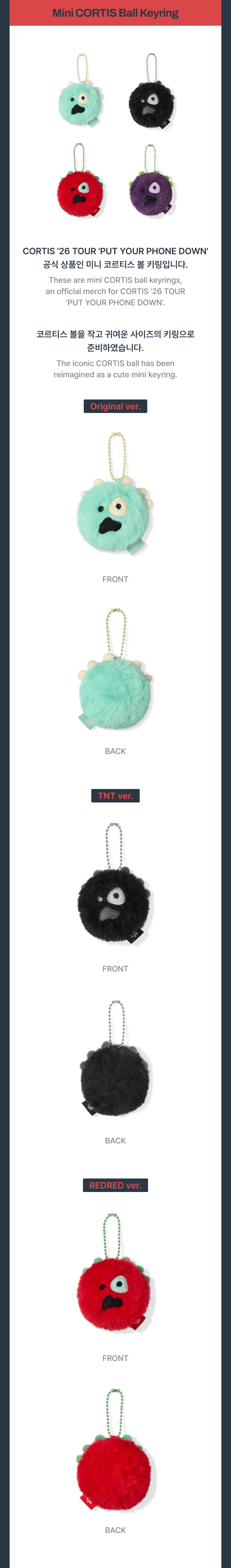 PUT YOUR PHONE DOWN Mini Cortis Ball Keyring
