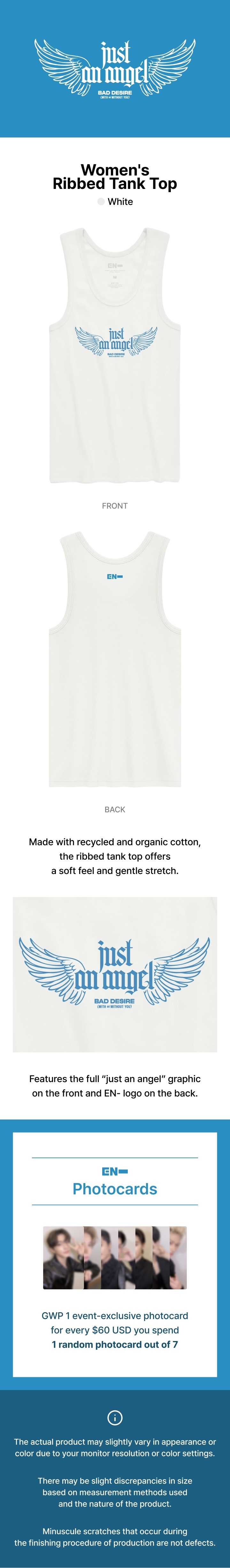 Women's Ribbed Tank Top (White) 0 detail