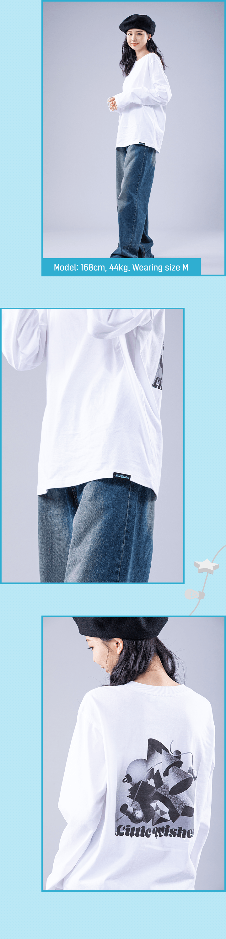 [LITTLE WISHES] L/S T-SHIRT (white) 3 detail