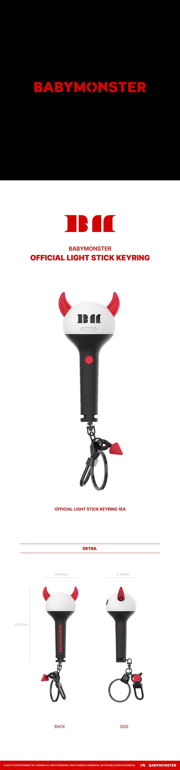 BABYMONSTER OFFICIAL LIGHT STICK KEYRING 0 detail