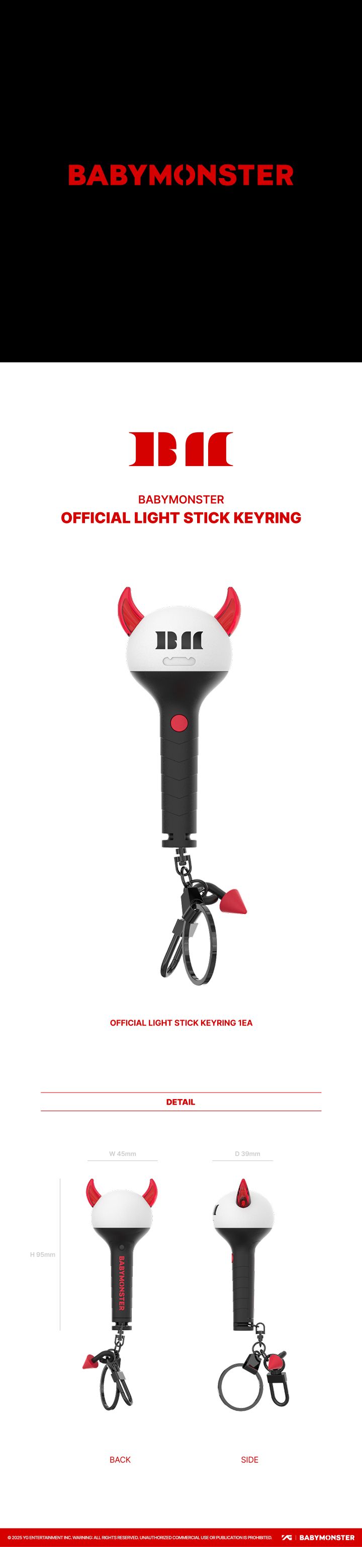 BABYMONSTER OFFICIAL LIGHT STICK KEYRING 0 detail