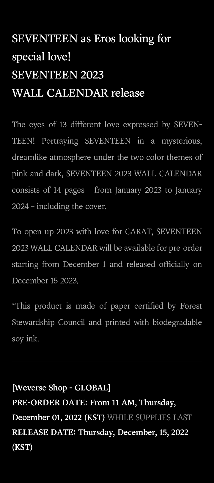 SEVENTEEN 2023 SEASON'S GREETINGS SET 6 detail